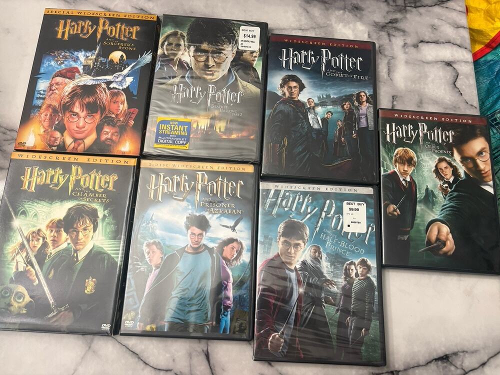 Harry Potter DVD Lot 7 Movies Widescreen Fullscreen Warner Bros Collection Set